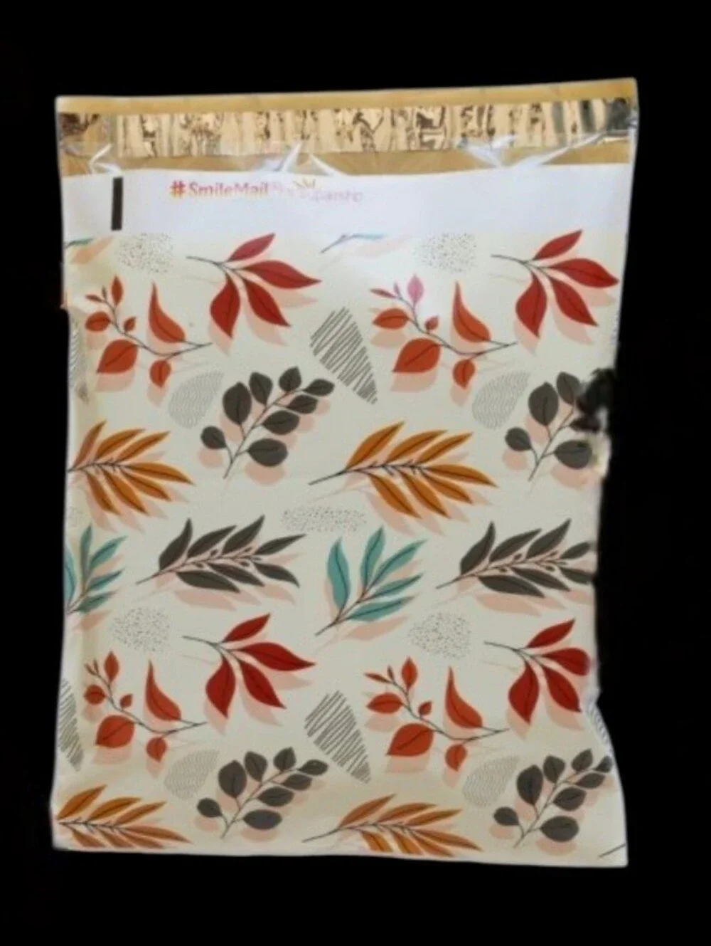 20ct. 12x15.5 Fall Leaf Polymailers, Random Thank You Cards And Stickers